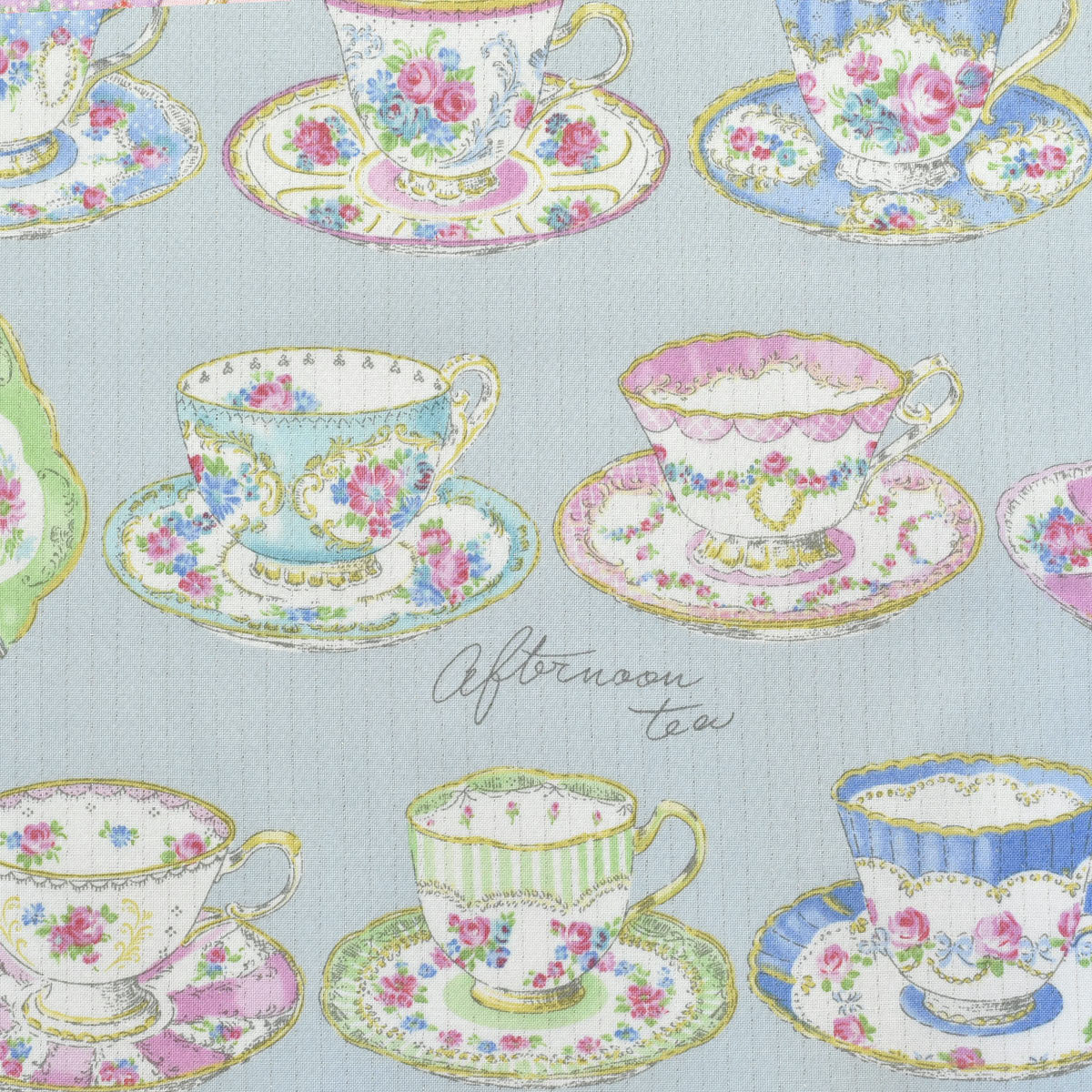 YUWA 有輪商店　アフタヌーンティーカップ　ミューファンシャーティング生地　MF829903　(30cm以上10cm単位切り売り)　「在庫限り」
