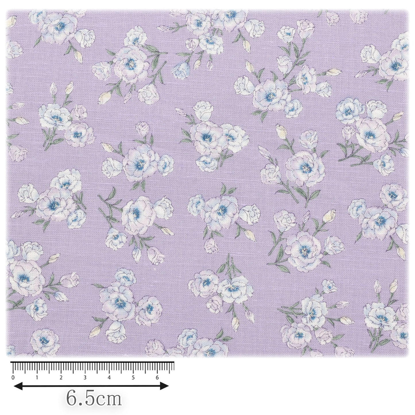 トルコ桔梗フラワー綿麻シーチング生地142-1362-B小泉(30cm以上10cm単位切り売り)「在庫限り」