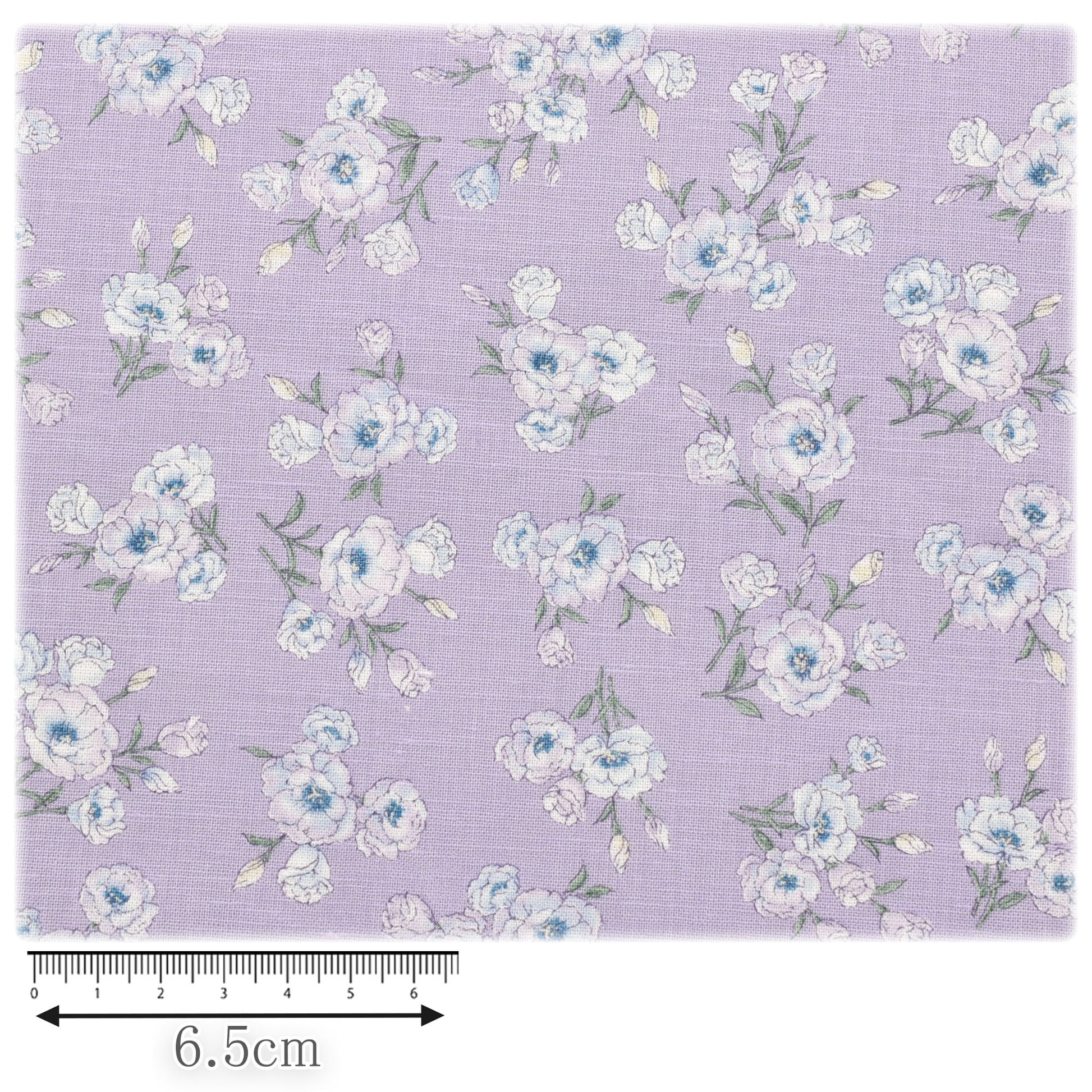 トルコ桔梗フラワー綿麻シーチング生地142-1362-B小泉(30cm以上10cm単位切り売り)「在庫限り」