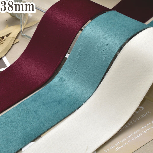 ソフトスエード調リボン幅38mm1m単位切り売り「在庫限り」
