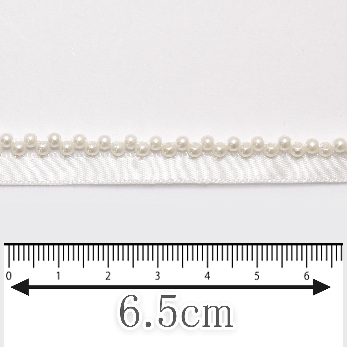 片側ビーズ付きサテンリボン幅10mm10cm単位切り売り(50cm以上)