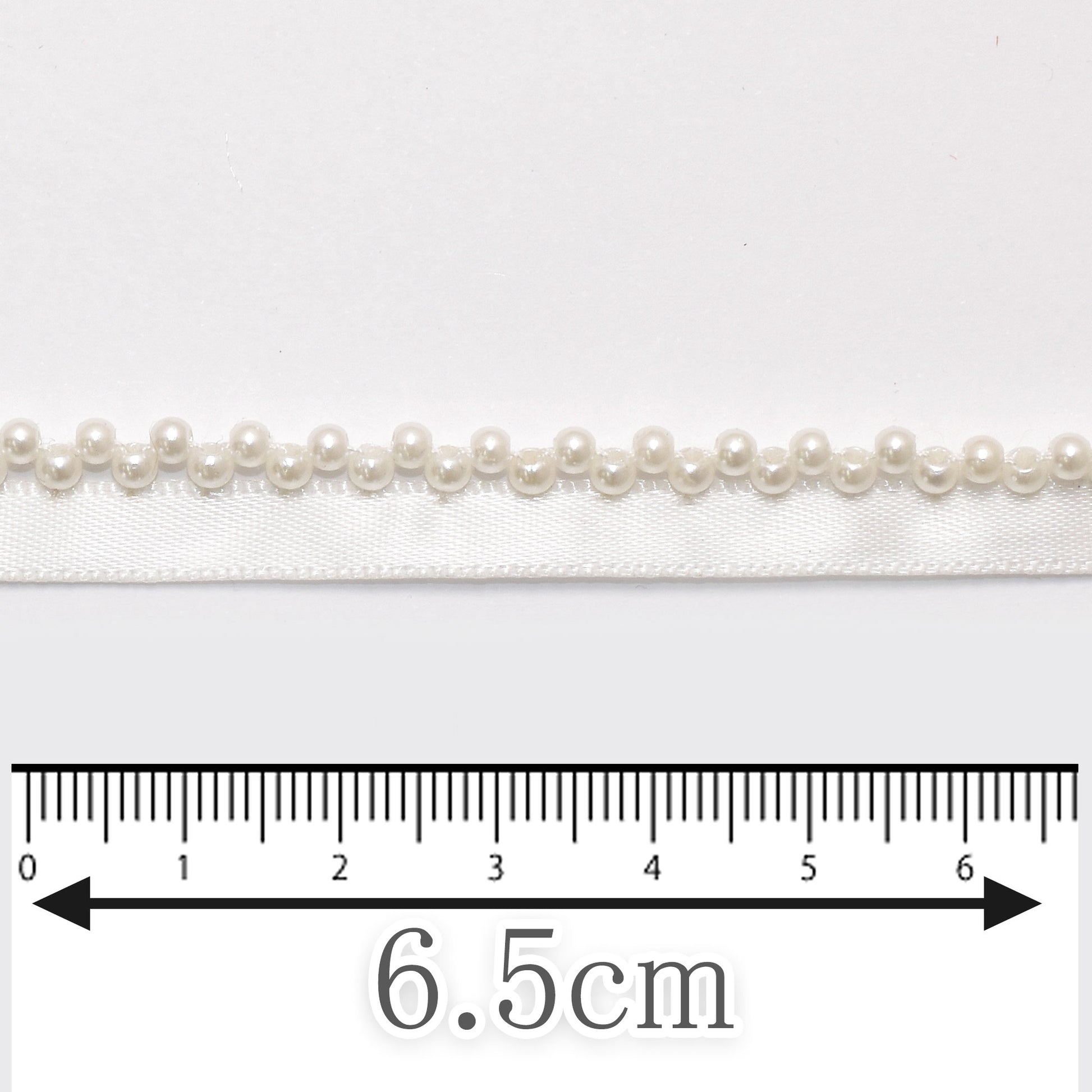 片側ビーズ付きサテンリボン幅10mm10cm単位切り売り(50cm以上)
