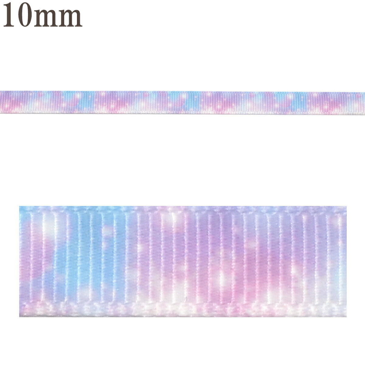 プリントリボンゆめかわバブルと雪の結晶リボン幅10mm4m