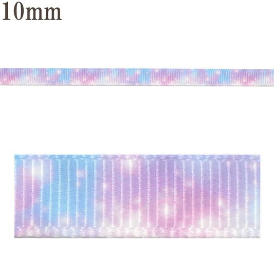 プリントリボンゆめかわバブルと雪の結晶リボン幅10mm4m