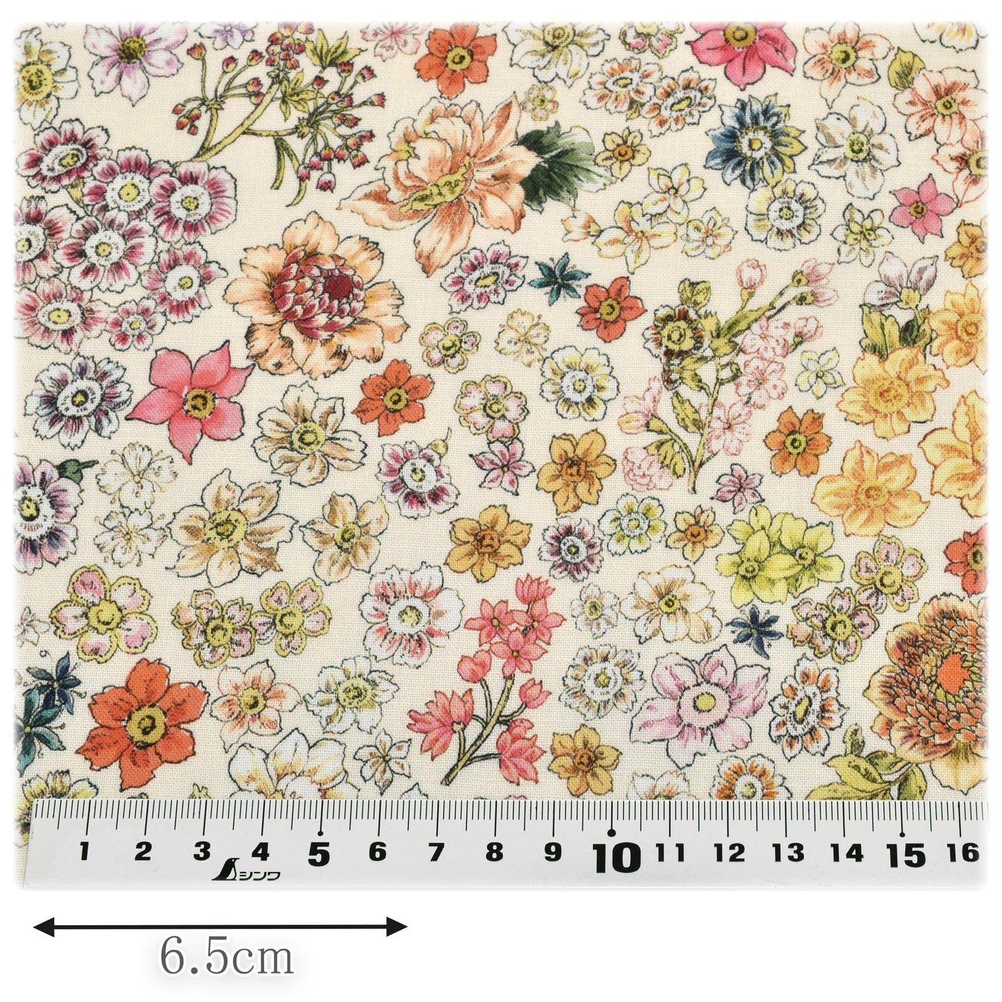 アンティークブーケAオフホワイト系シーチング生地DPJ-154-Aさらら（227）(30cm以上10cm単位切り売り)「在庫限り」