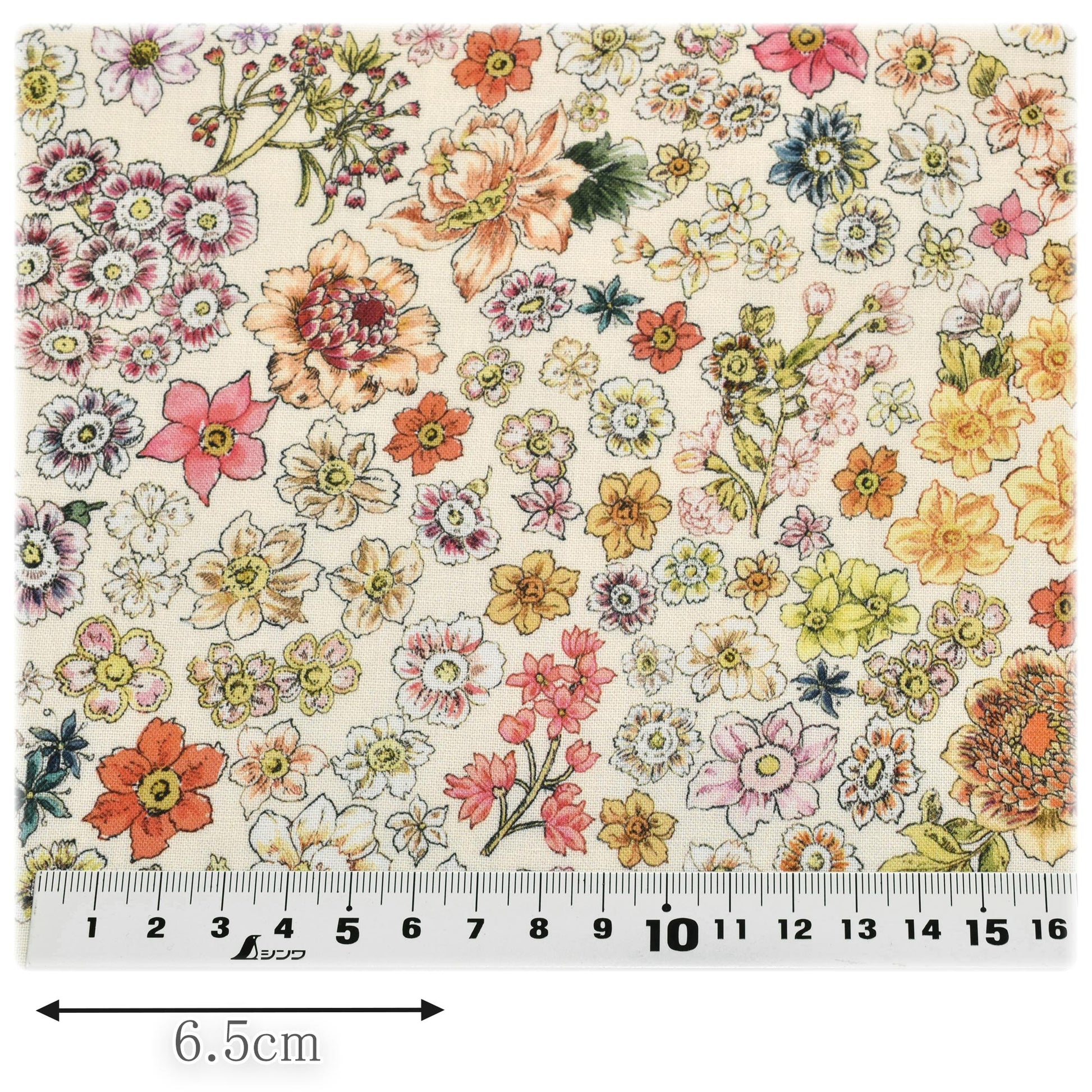 アンティークブーケAオフホワイト系シーチング生地DPJ-154-Aさらら（227）(30cm以上10cm単位切り売り)「在庫限り」