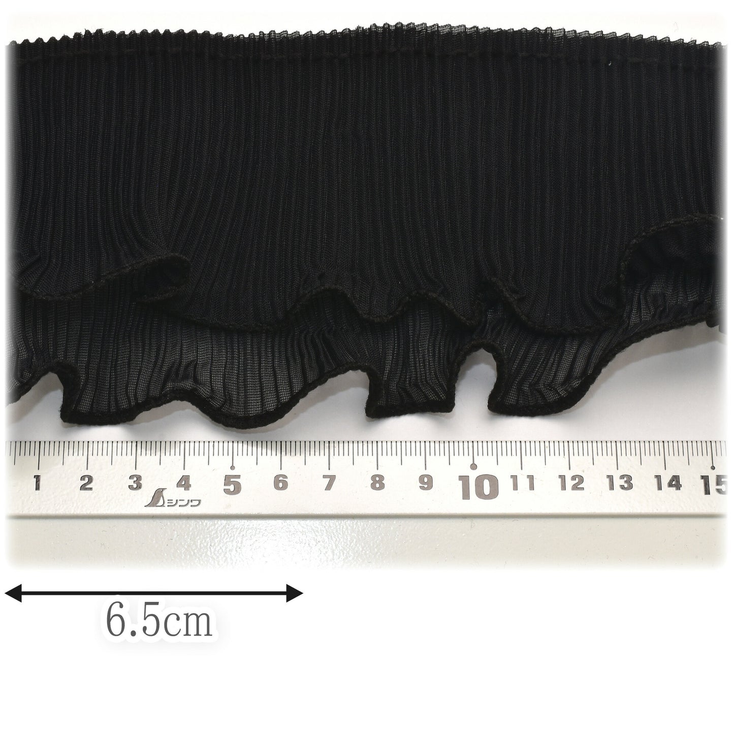ダブルシフォンプリーツフリルリボン10cm単位切り売り(90cm以上)