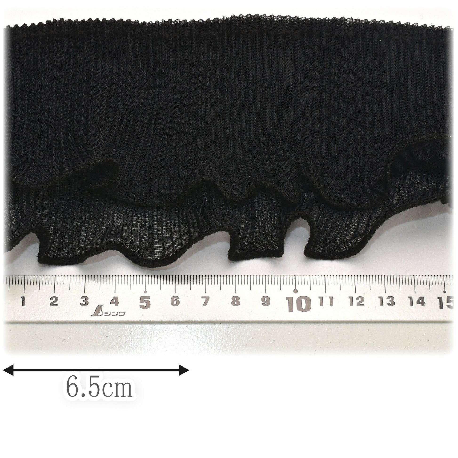 ダブルシフォンプリーツフリルリボン10cm単位切り売り(90cm以上)
