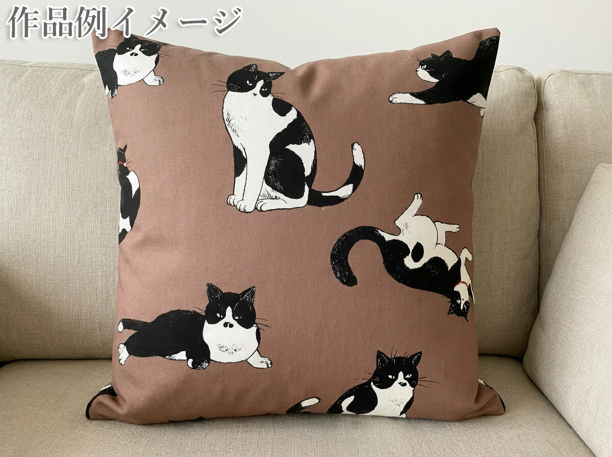 大きなにゃんこオックス生地AP51102-1コスモ(30cm以上10cm単位切り売り)「在庫限り」