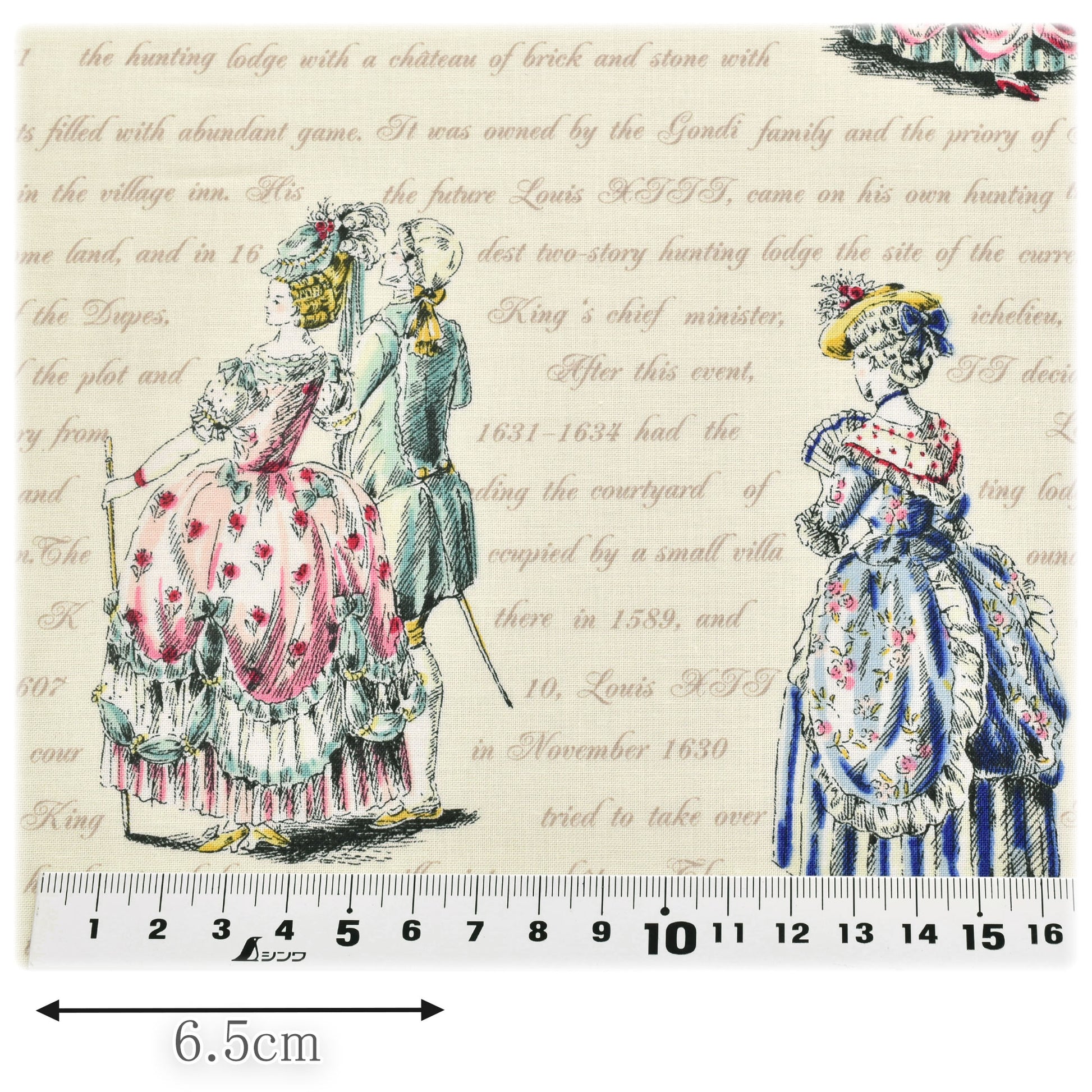 宮殿のマリーアントワネットシーチング生地RU2510-11コスモ(30cm以上10cm単位切り売り)「在庫限り」