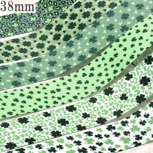 プリントリボン植物系1約1ｍ（98ｃｍ）カット済み「38ｍｍ/25ｍｍグログランリボン/サテンリボン印刷リボン個別価格」