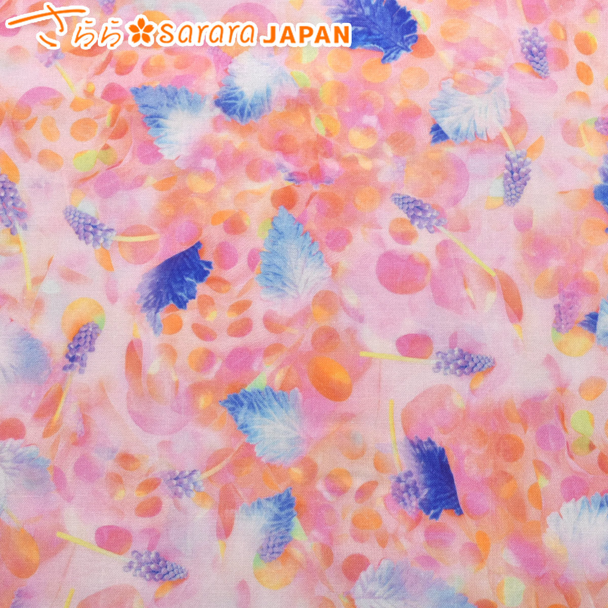 リーフガーデンAピンク系シーチング生地DP-U-016さらら（3）(30cm以上10cm単位切り売り)「在庫限り」