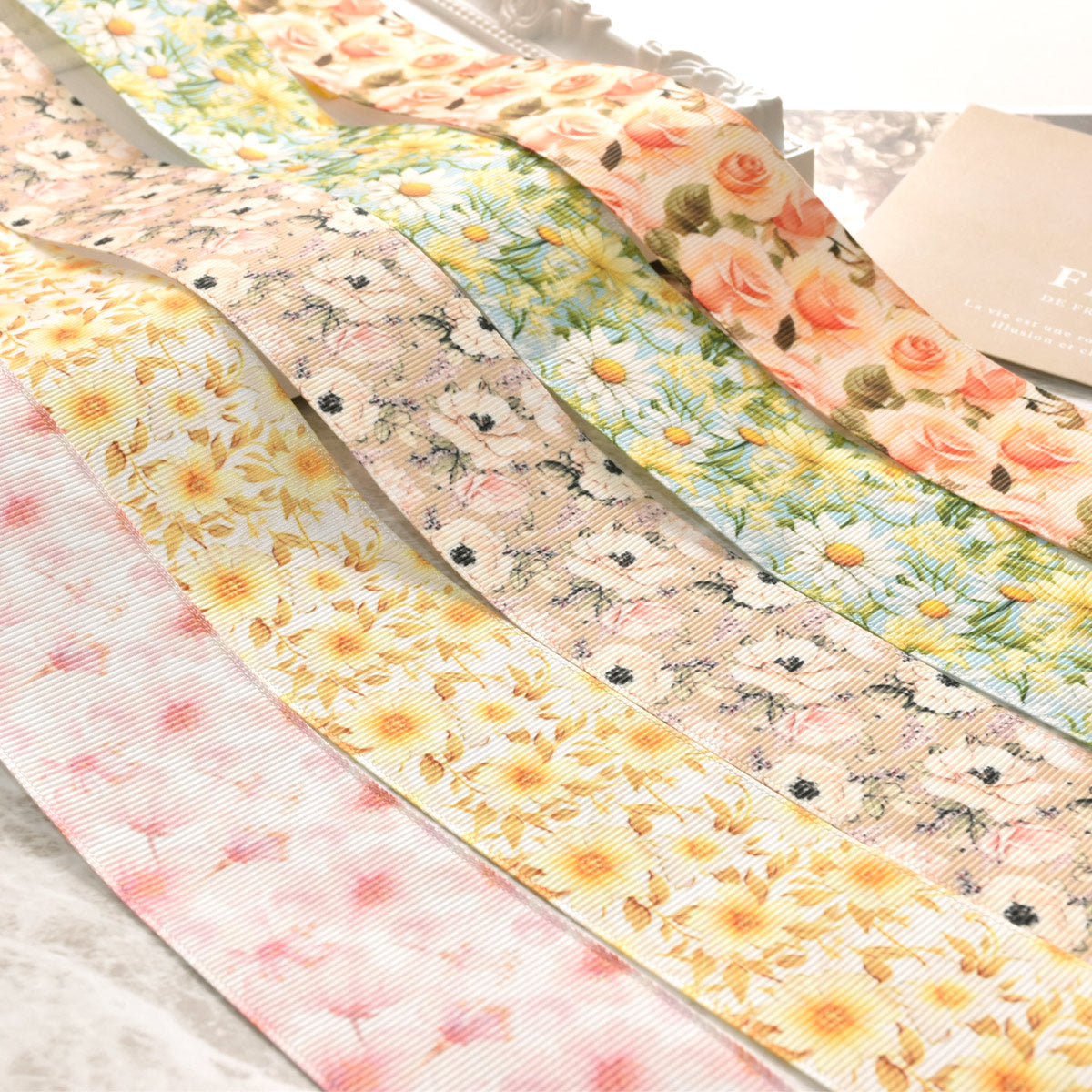 リボンアソートセットお花系幅38mm約50cm×10本