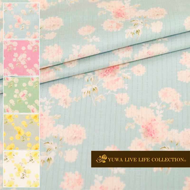 YUWA有輪商店フェミニンボタニカルミューファンシャーティング生地MF829892(30cm以上10cm単位切り売り)「在庫限り」