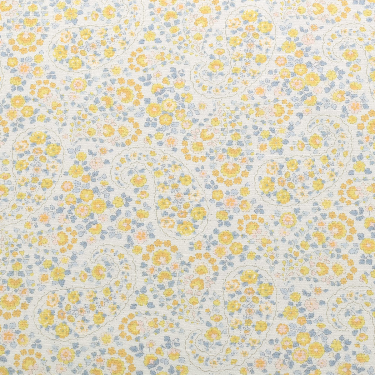 小花のペイズリー　ブロード生地　HSK829　カナヤス　 (30cm以上10cm単位切り売り)