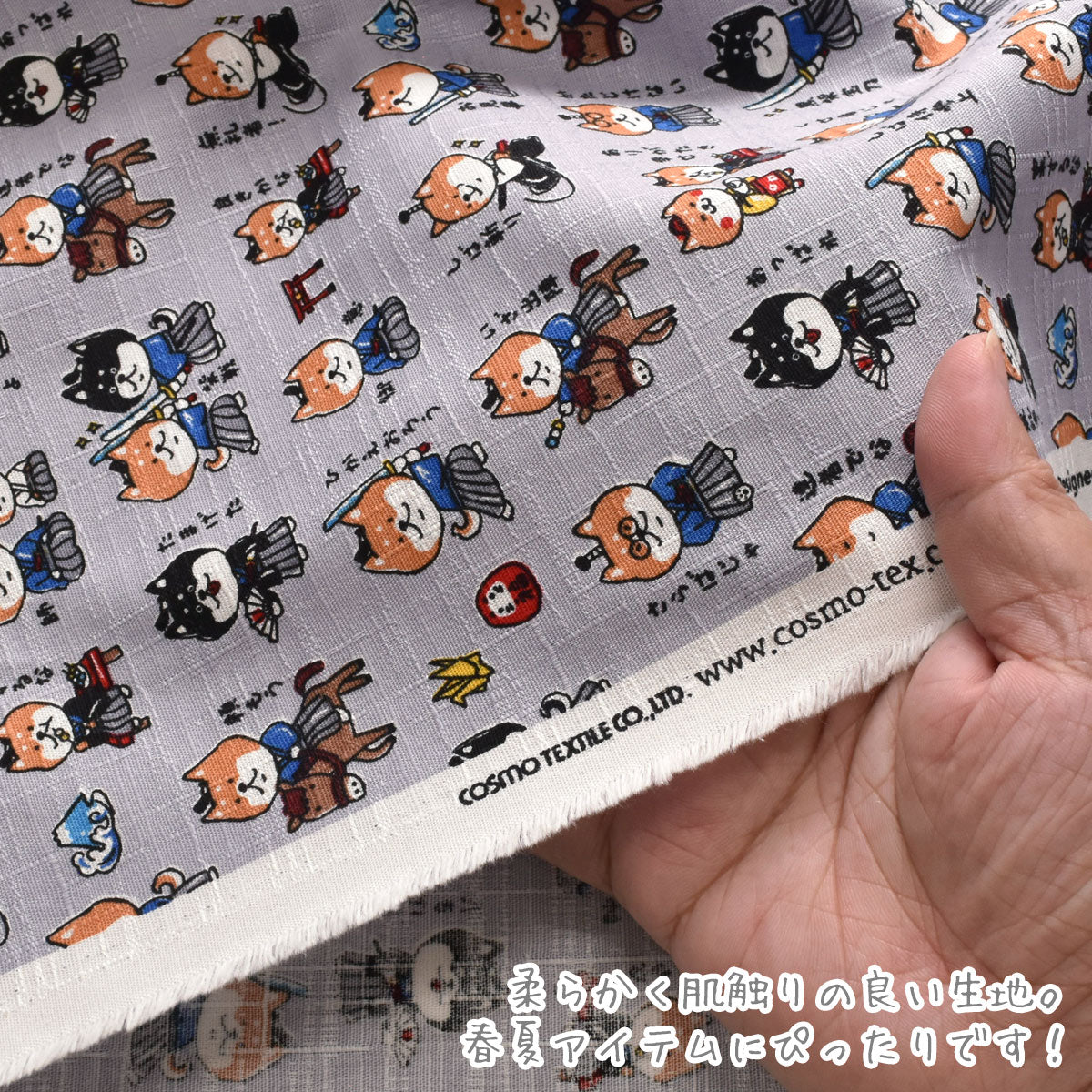 しば侍ドビー生地AP62101-1コスモ(30cm以上10cm単位切り売り)