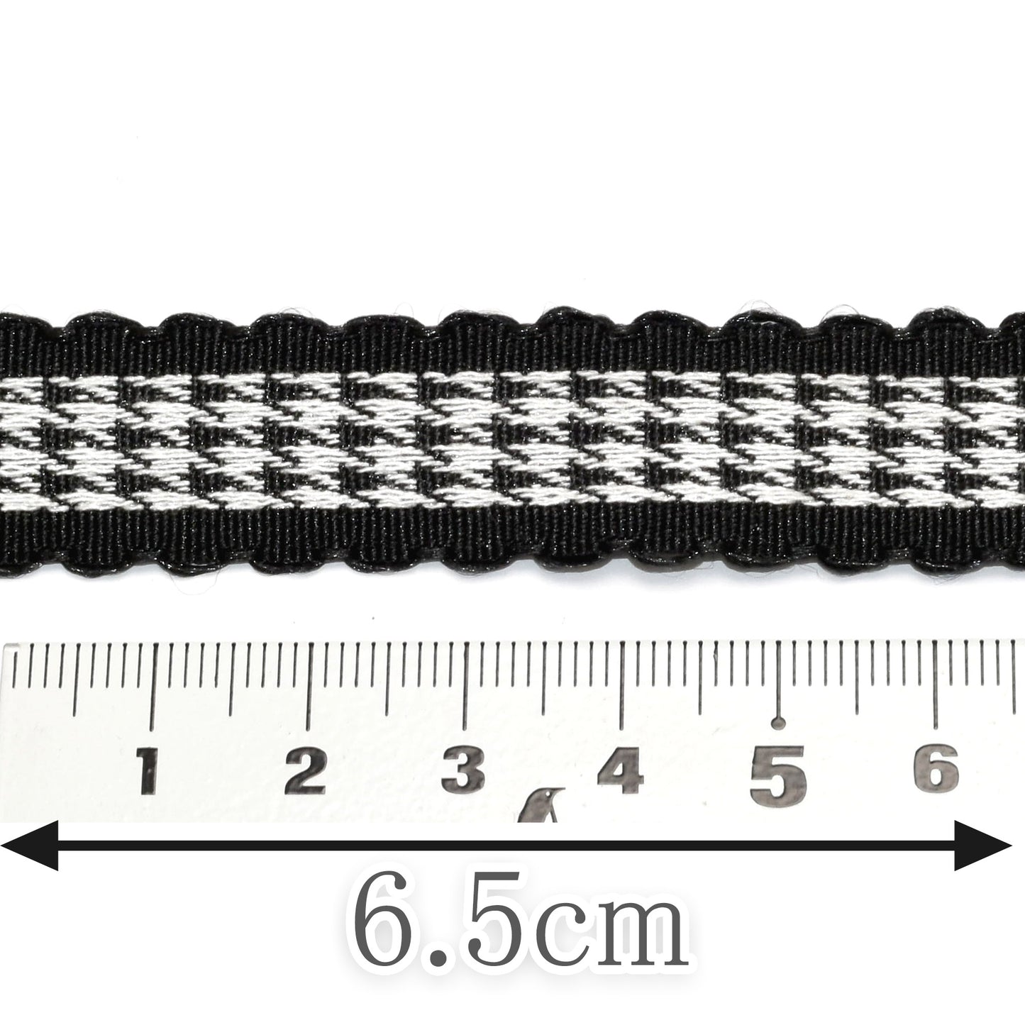 ピコットと千鳥柄リボン幅17mm1m単位切り売り(2m以上)