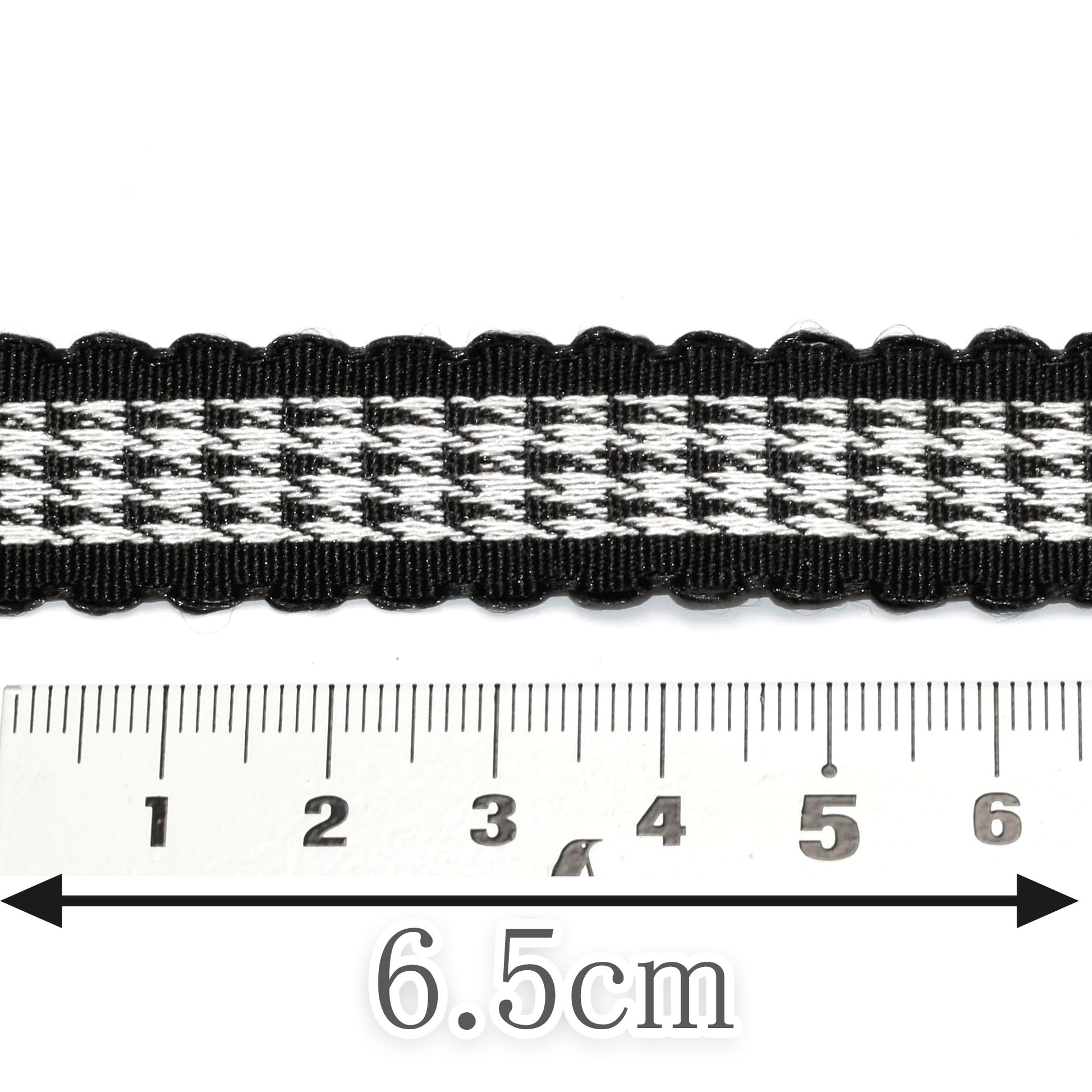 ピコットと千鳥柄リボン幅17mm1m単位切り売り(2m以上)