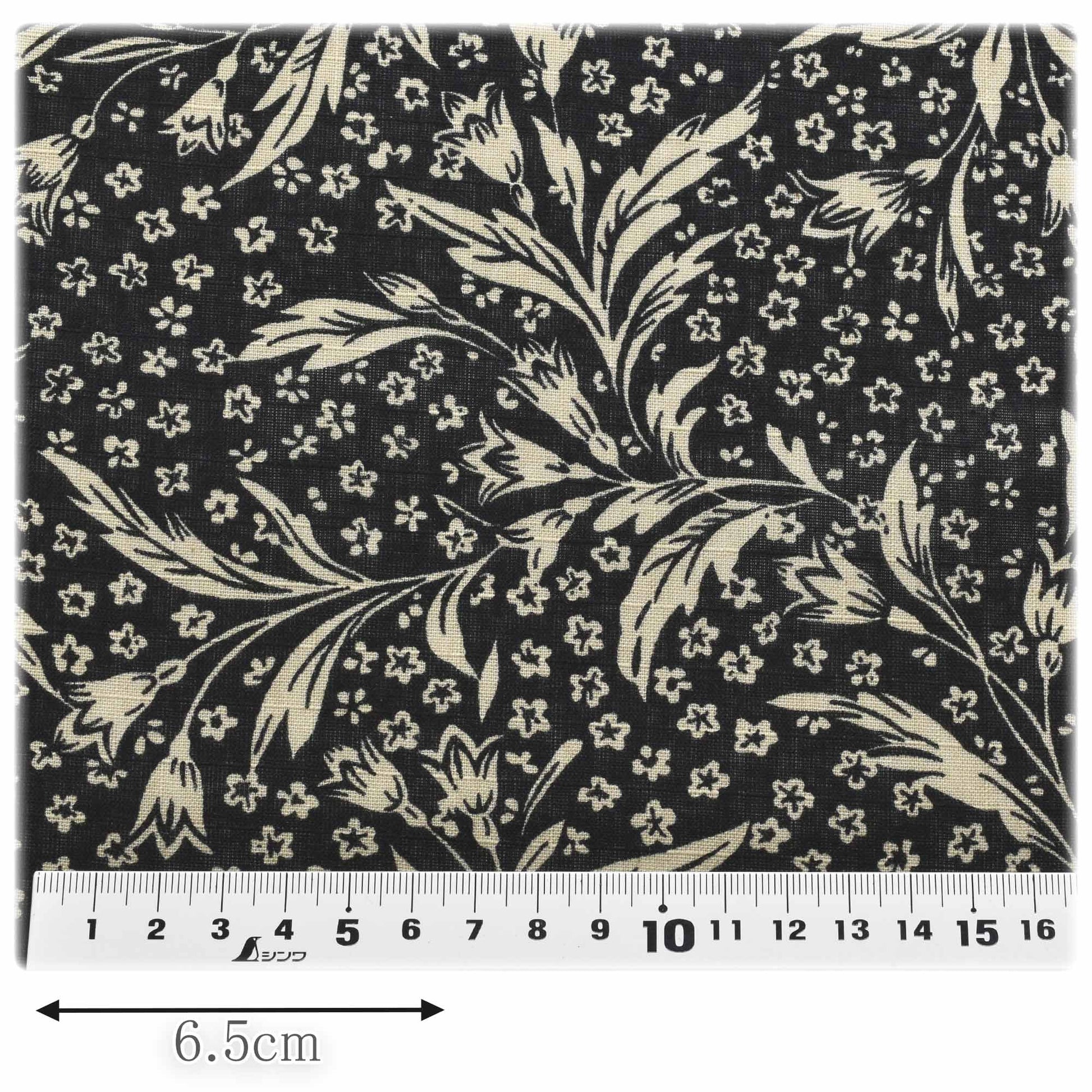 ナチュラルフラワー綿麻リップストップ生地AP62803-3コスモ(30cm以上10cm単位切り売り)