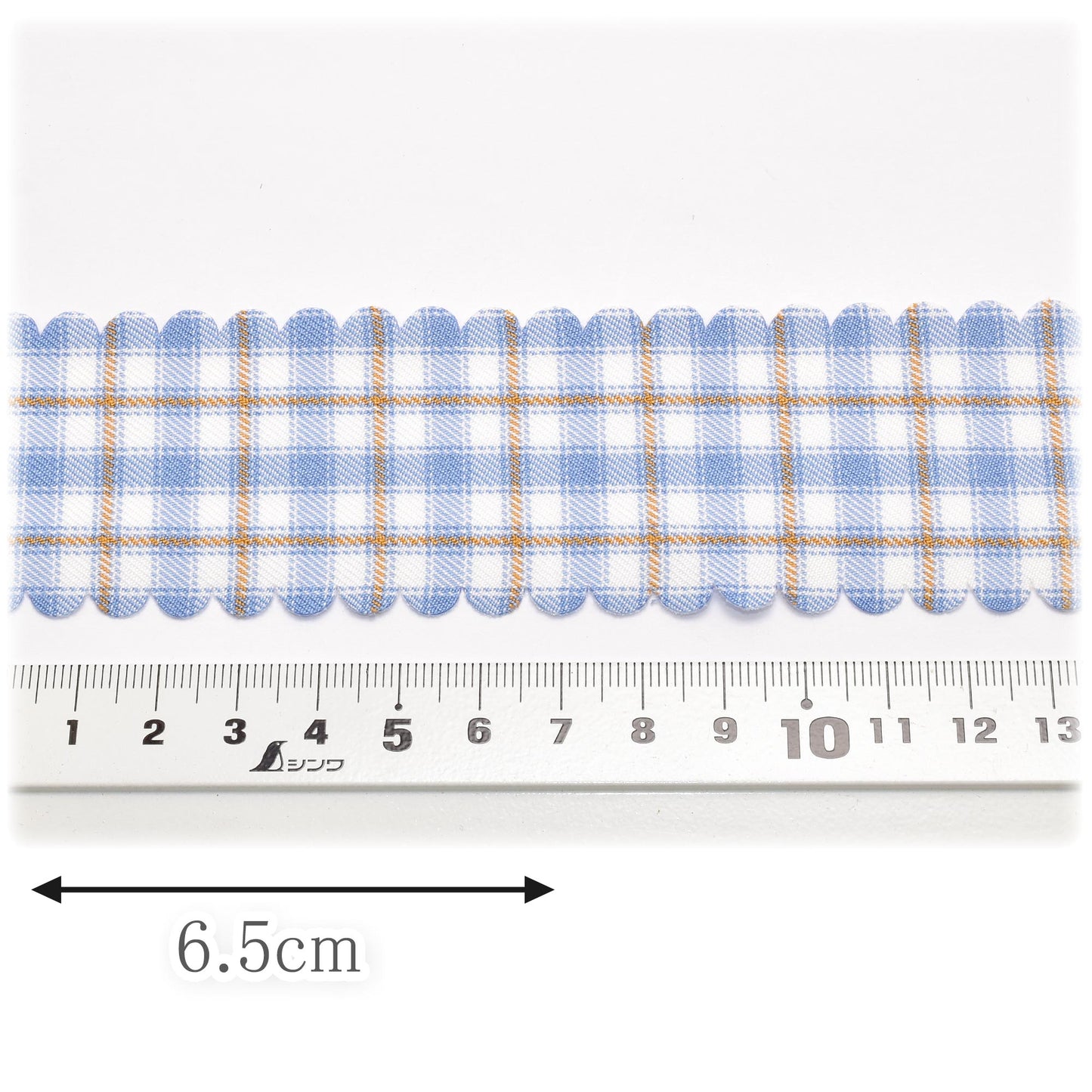 レトロチェックスカラップリボン幅40mmロール巻き4.3m