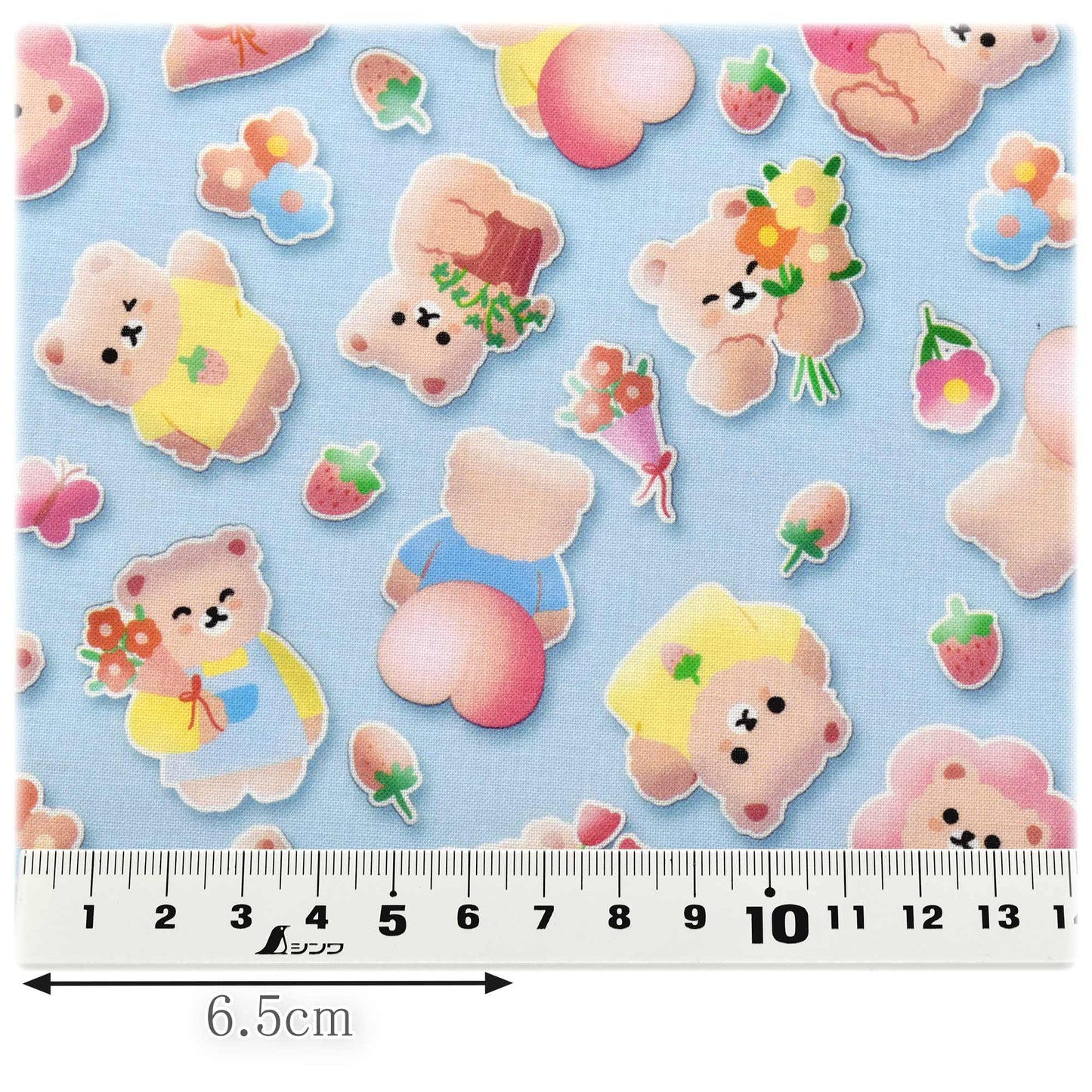 ぷっくりシール風くまシャーティング生地HTEF835031YUWA有輪商店(30cm以上10cm単位切り売り)