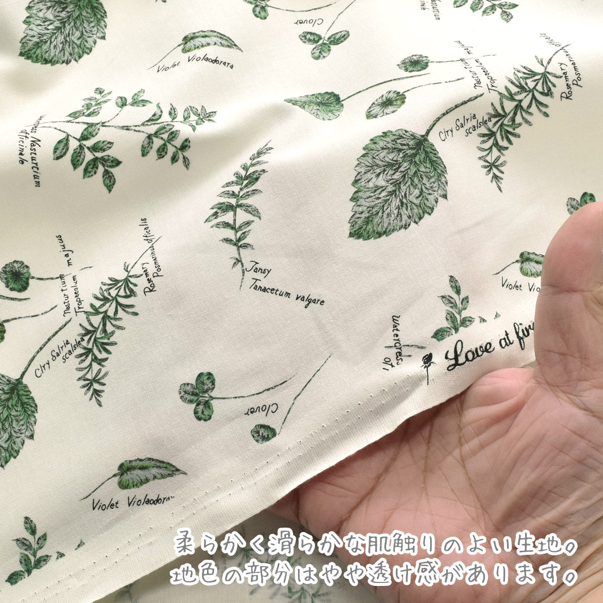 ナチュラルリーフシャーティング生地824991YUWA有輪商店(30cm以上10cm単位切り売り)