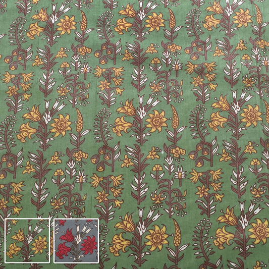 インド綿エスニックフラワーコットンボイル生地150-1676-C小泉(30cm以上10cm単位切り売り)