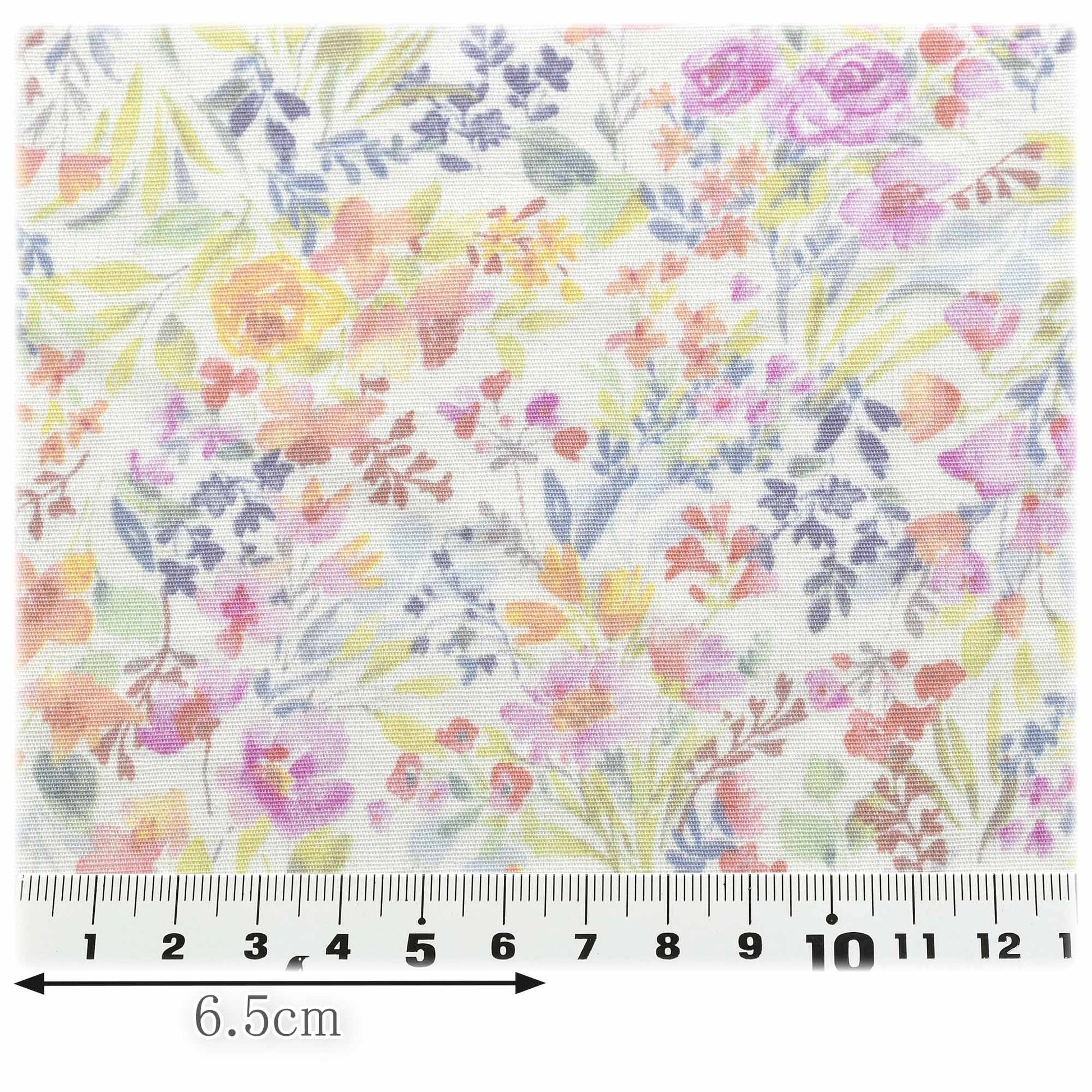 フローラルシンフォニーコットンリネンブロード生地HSK836カナヤス(30cm以上10cm単位切り売り)