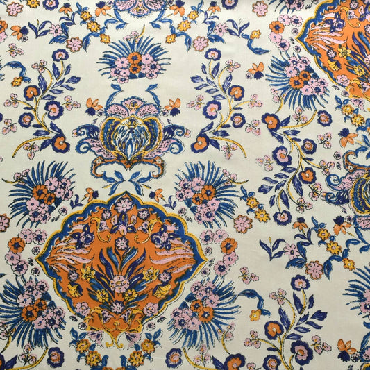 インド綿オリエンタルブルームコットンボイル生地150-1676-E2小泉(103)(30cm以上10cm単位切り売り)