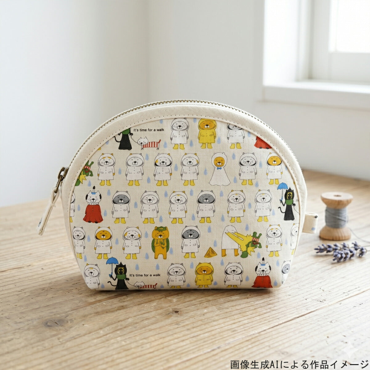 合羽猫コットンキャンバス生地KTS7194コットンこばやし(30cm以上10cm単位切り売り)