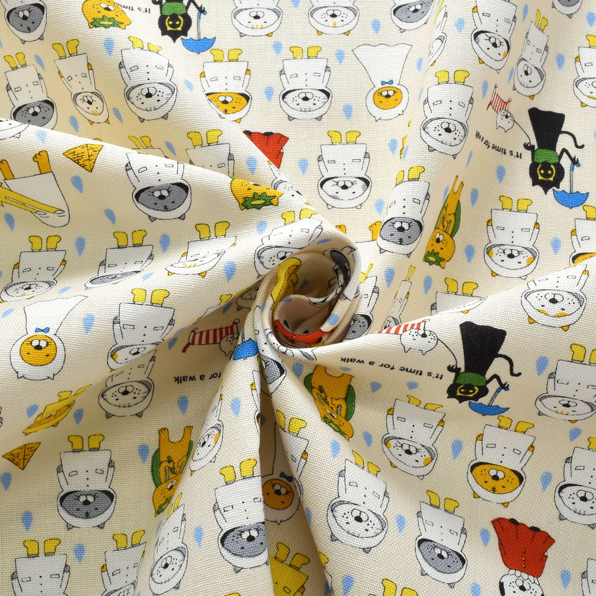 合羽猫コットンキャンバス生地KTS7194コットンこばやし(30cm以上10cm単位切り売り)