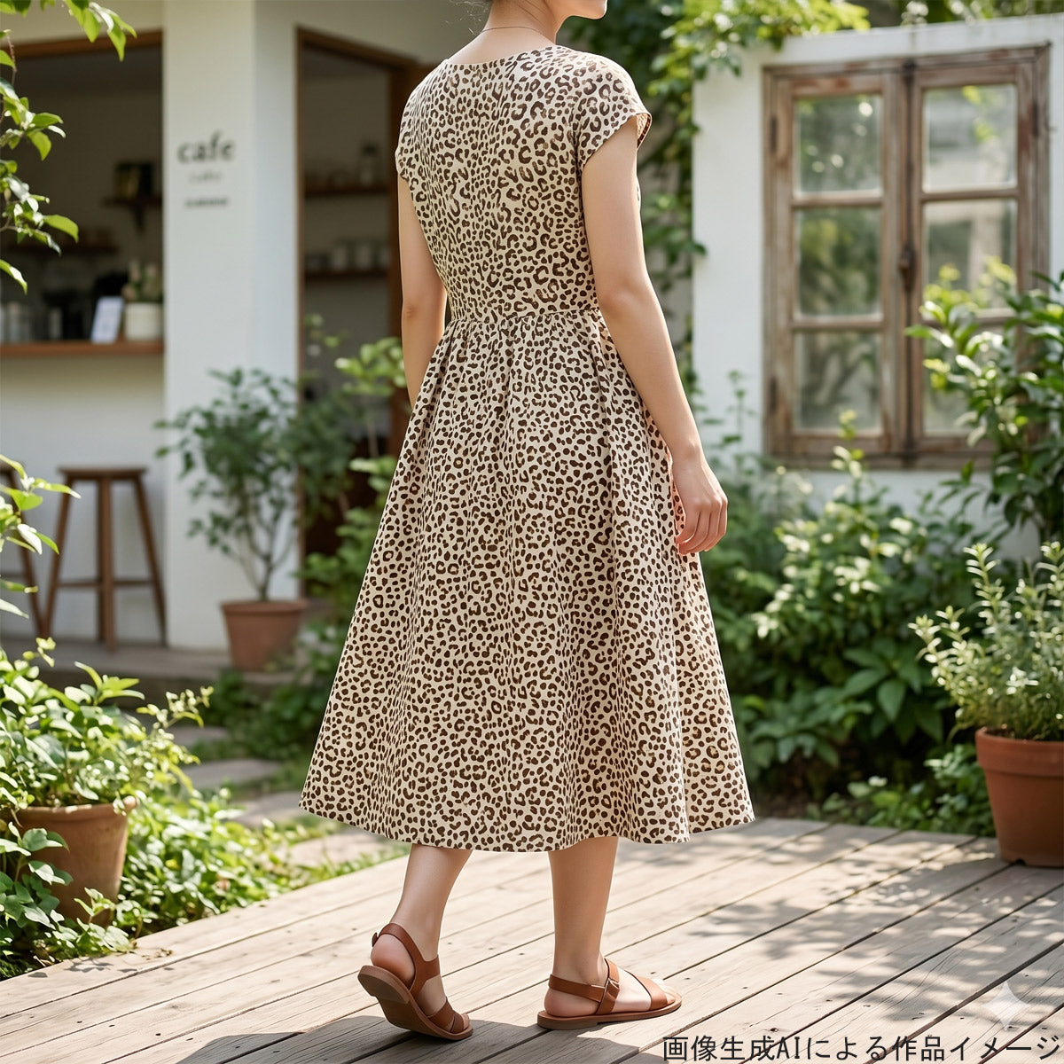 ナチュラルレオパード綿麻シーチング生地エアータンブラー加工HSK839カナヤス(30cm以上10cm単位切り売り)
