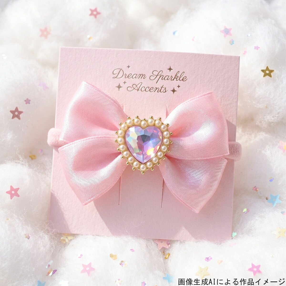 アクセサリーパーツゆめかわパステルハートビジュー2個