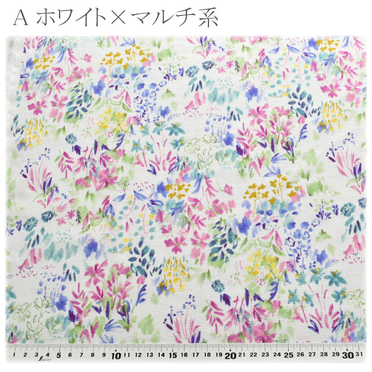 ガーデンブルーム綿麻キャンブリック生地エアータンブラー加工HSK840カナヤス(30cm以上10cm単位切り売り)