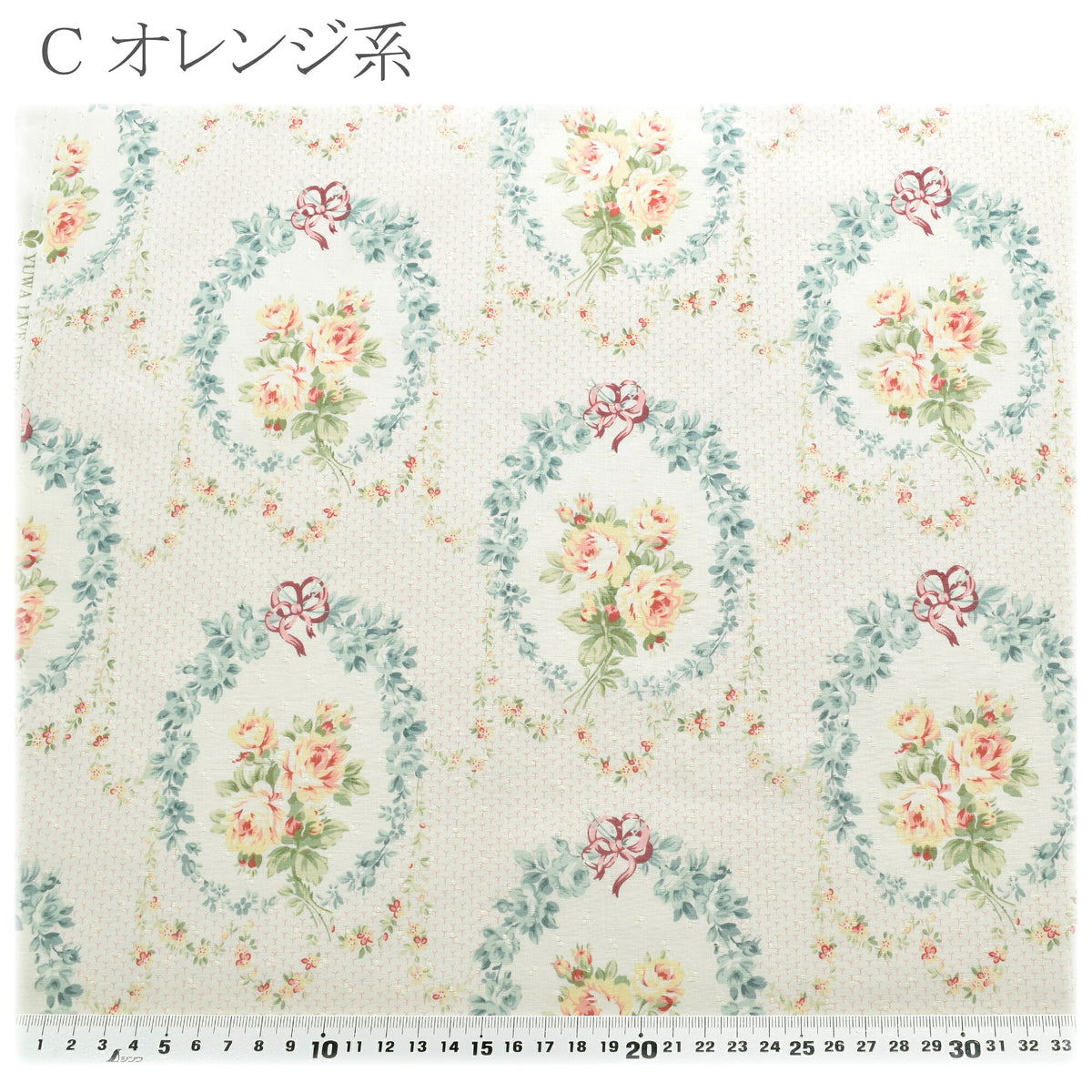 優美なローズブーケ四つ玉ドビー生地049224YUWA有輪商店(30cm以上10cm単位切り売り)