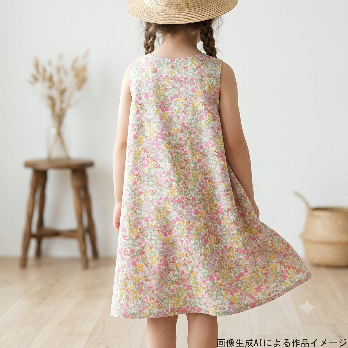 フェミニンフラワーシーチング生地SP1187-1コスモ(30cm以上10cm単位切り売り)