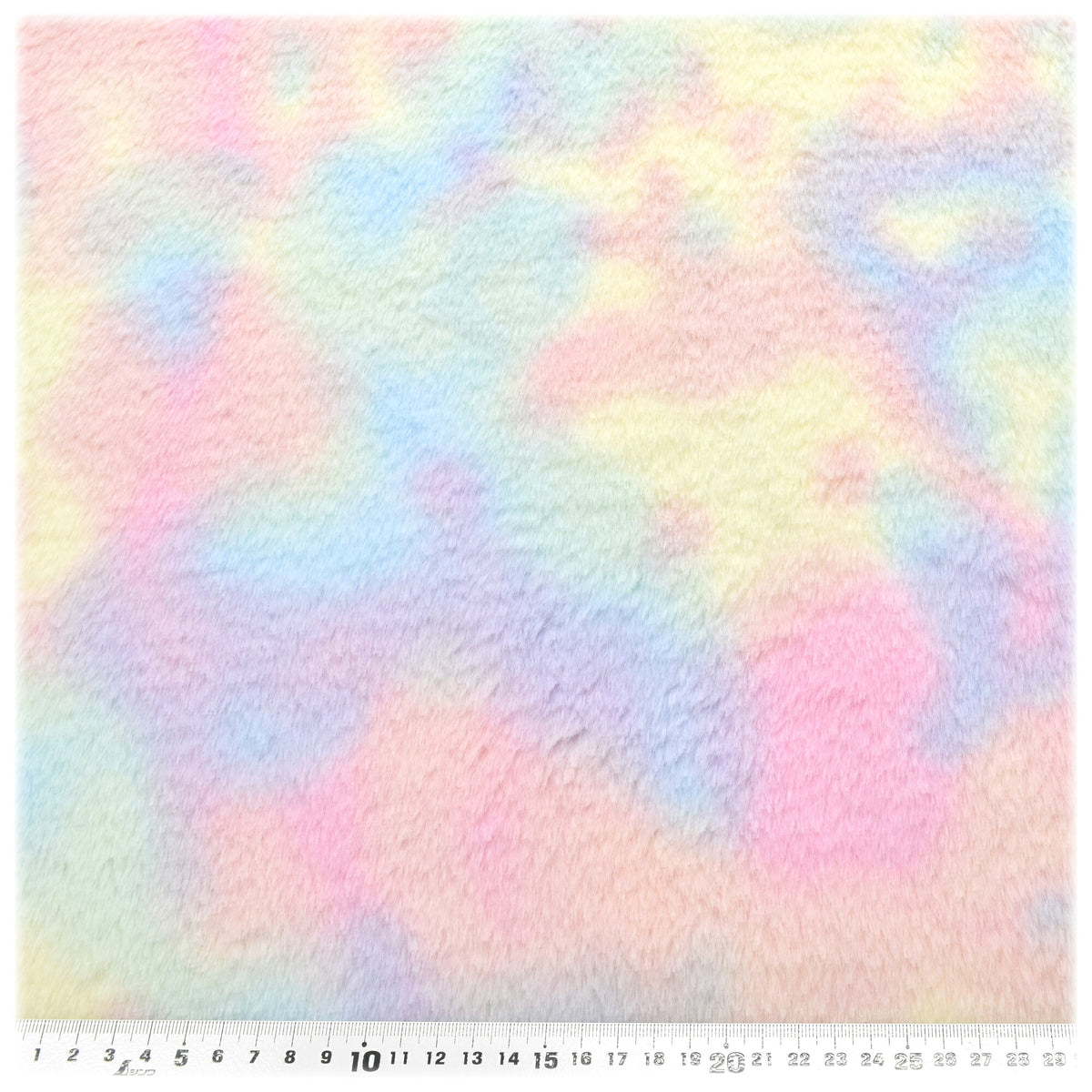 ゆめかわレインボーファーフェイクファー生地YK-9カナヤス(25)(30cm以上10cm単位切り売り)