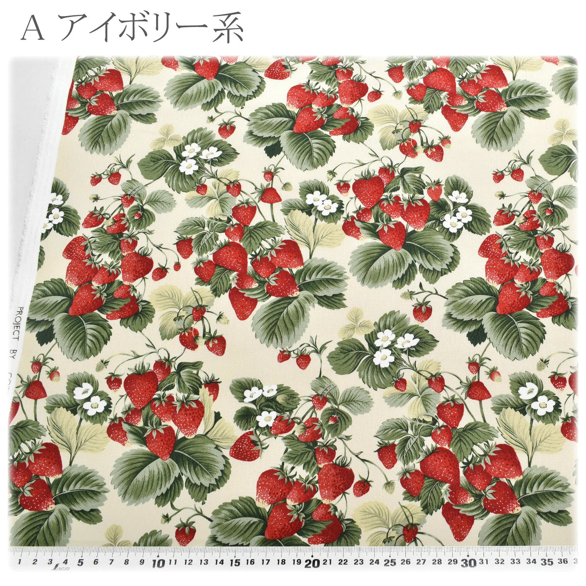 いちごパラダイスツイル生地KTS7222コットンこばやし(30cm以上10cm単位切り売り)