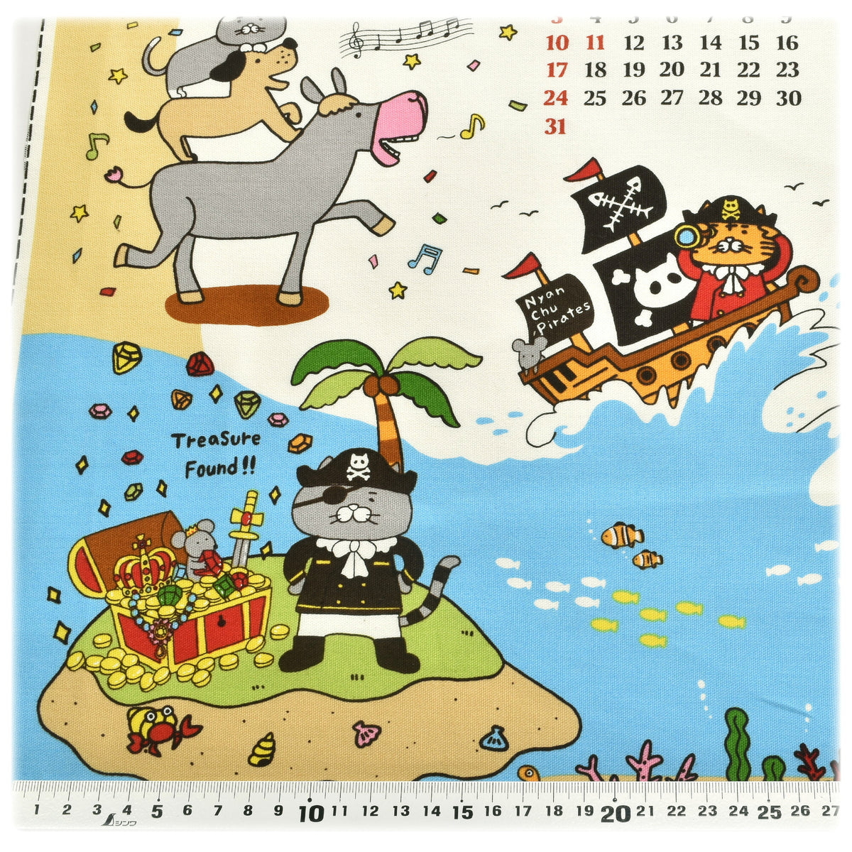 Talesof猫Aベージュ系オックス生地KTS7211コットンこばやし2027年布カレンダー(370)パネルカット