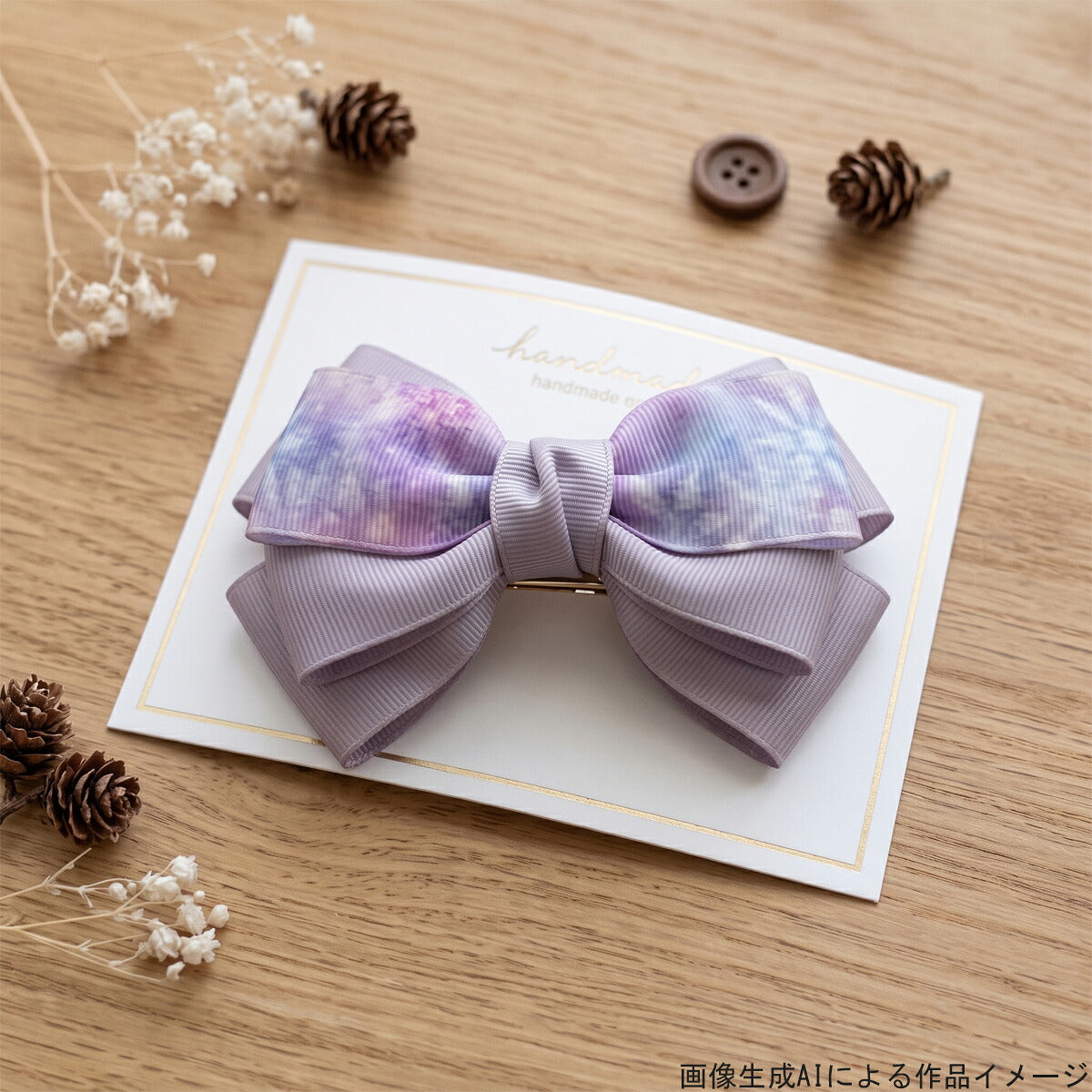 雪の結晶柄25mm幅プリントリボン約1ｍ（98ｃｍ）カット済み「グログランリボン／サテンリボン印刷リボン」
