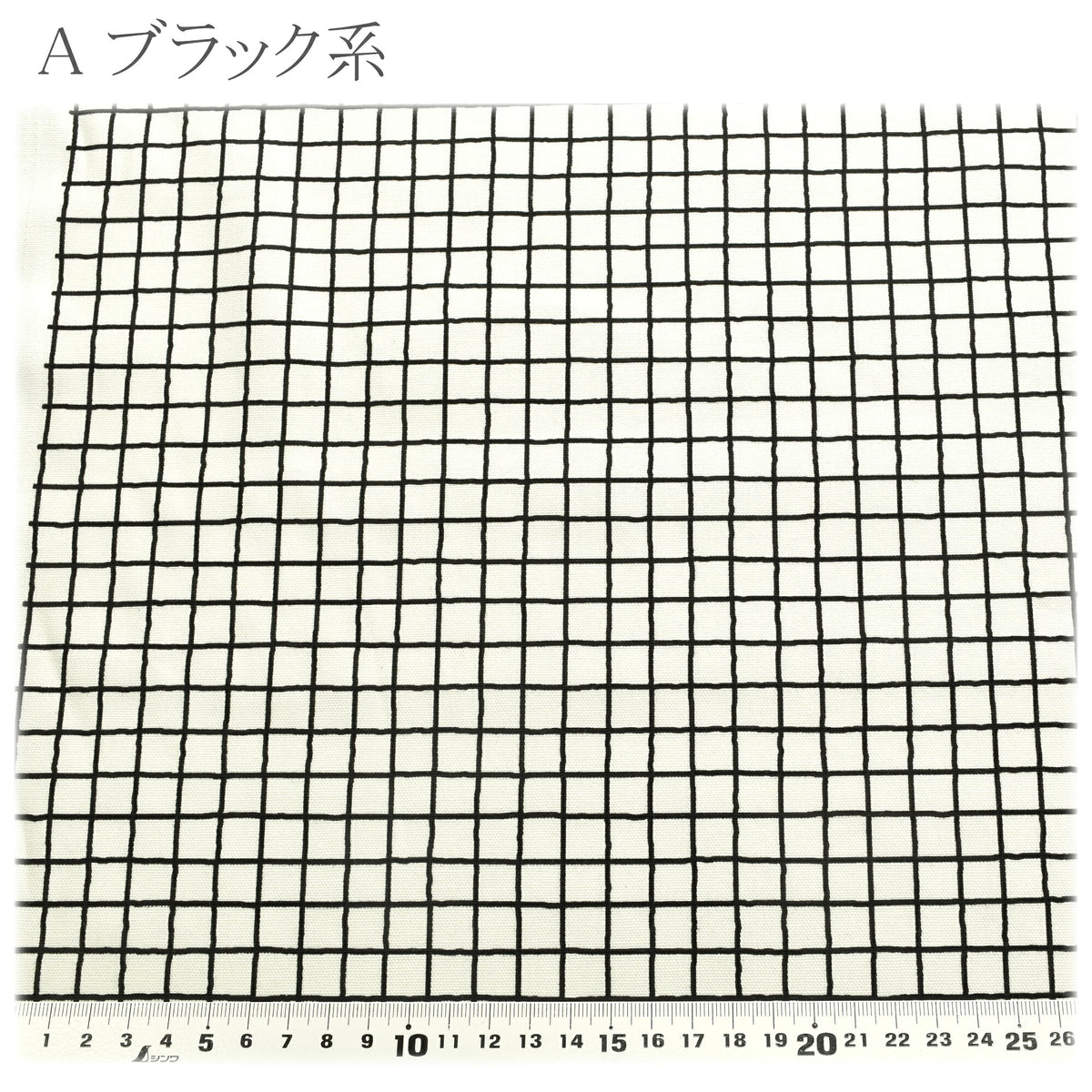 シンプル格子柄オックス生地HSK857カナヤス(30cm以上10cm単位切り売り)