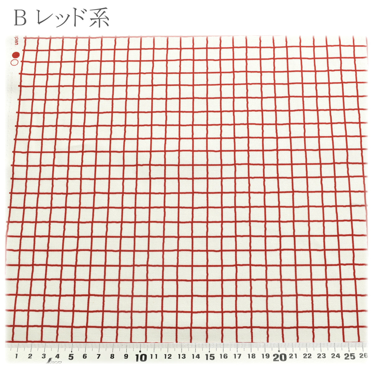シンプル格子柄オックス生地HSK857カナヤス(30cm以上10cm単位切り売り)