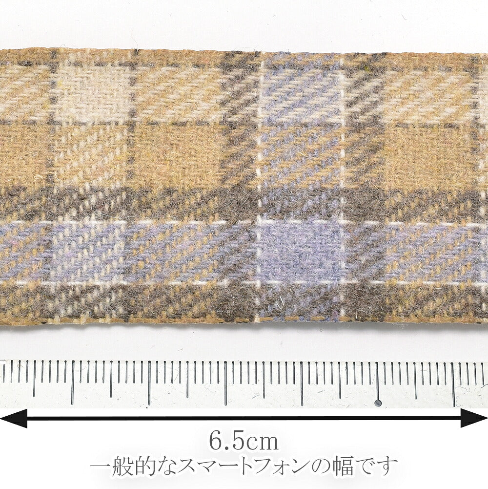 ネルチェックファブリックリボン幅40mm1m単位切り売り（2m以上）
