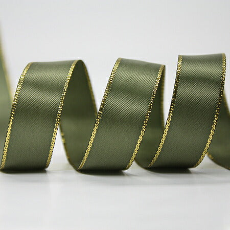 業務用　38mm　ゴールドライン　サテンリボン　(91ｍロール)
