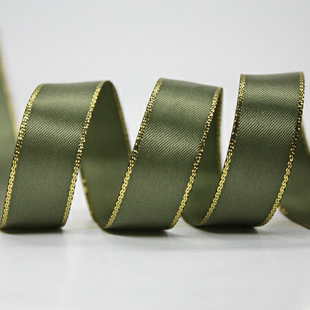 業務用　38mm　ゴールドライン　サテンリボン　(91ｍロール)