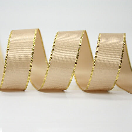 業務用　38mm　ゴールドライン　サテンリボン　(91ｍロール)