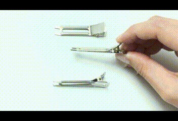 まとめてお得真っ直ぐタイプのやっとこピンヘアクリップシルバー50mm韓国製10個セット