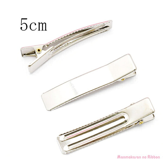 まとめてお得四角いやっとこピン韓国製ヘアクリップシルバー5cm20個セット