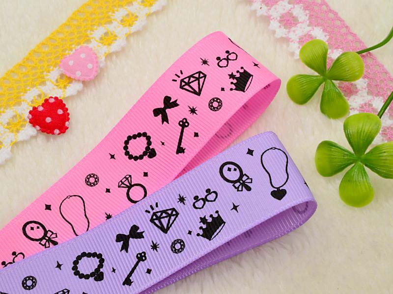 25mmプリントリボンキラキラアクセサリーのリボン2m「在庫限り」