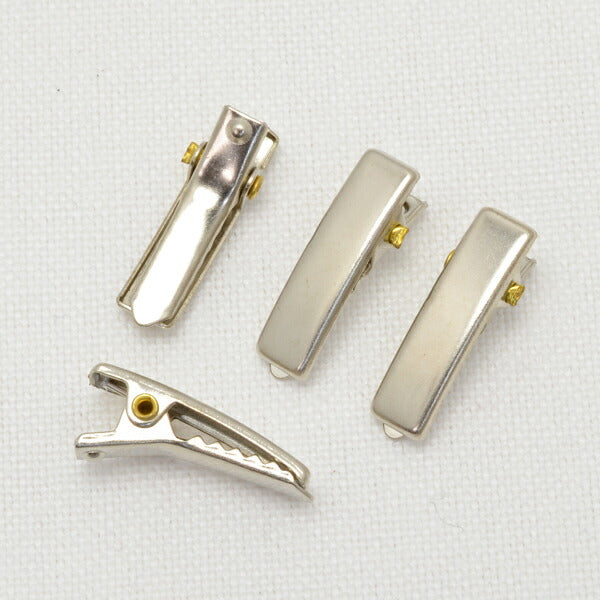 わに口ピン韓国製ヘアクリップスクエアシルバー2cm4個